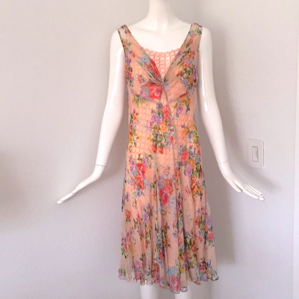 Anthropologie Savannah Silk floral print Dress by Meadow Rue - Picture 4 of 12